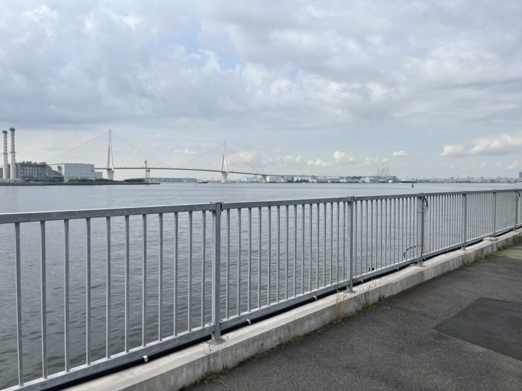 海芝浦駅。ホームが堤防