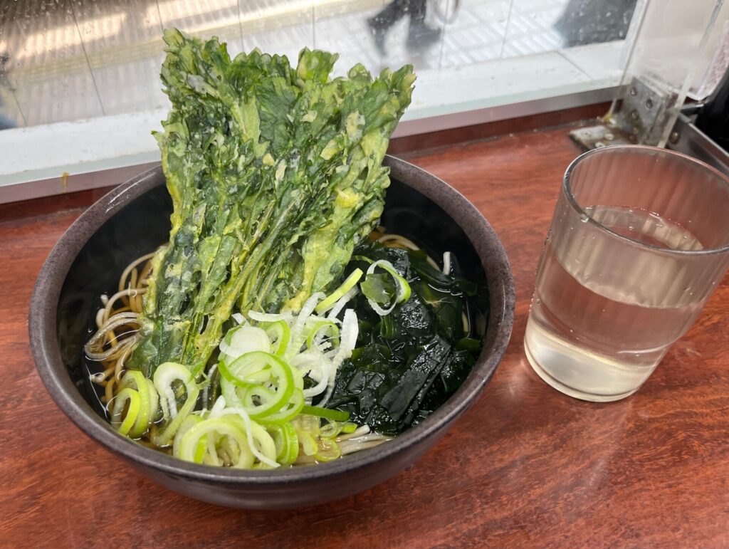 そば処 田毎(たごと)」春菊天そば