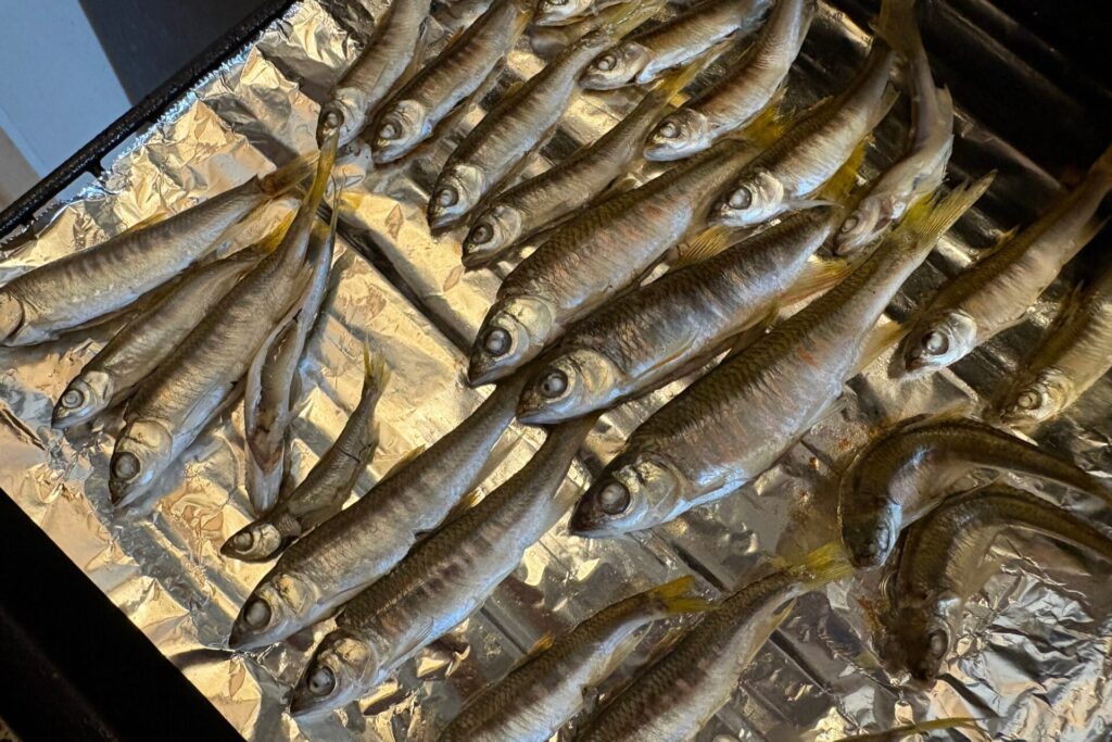 ５分程焼く。焼過ぎ注意。