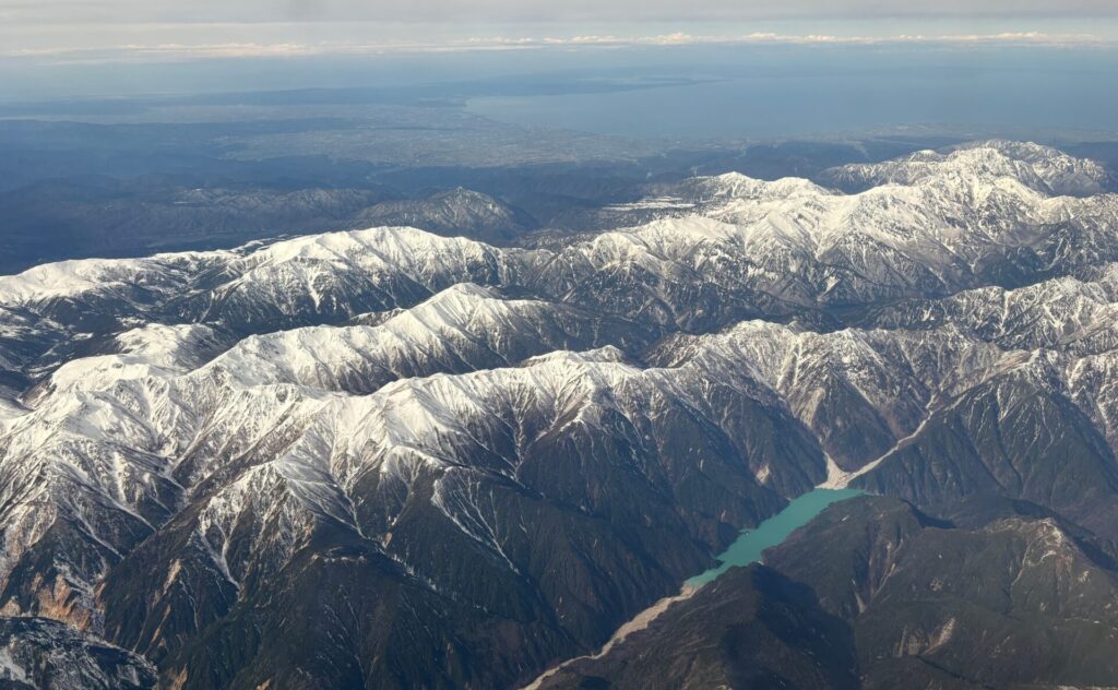 北アルプスと富山湾