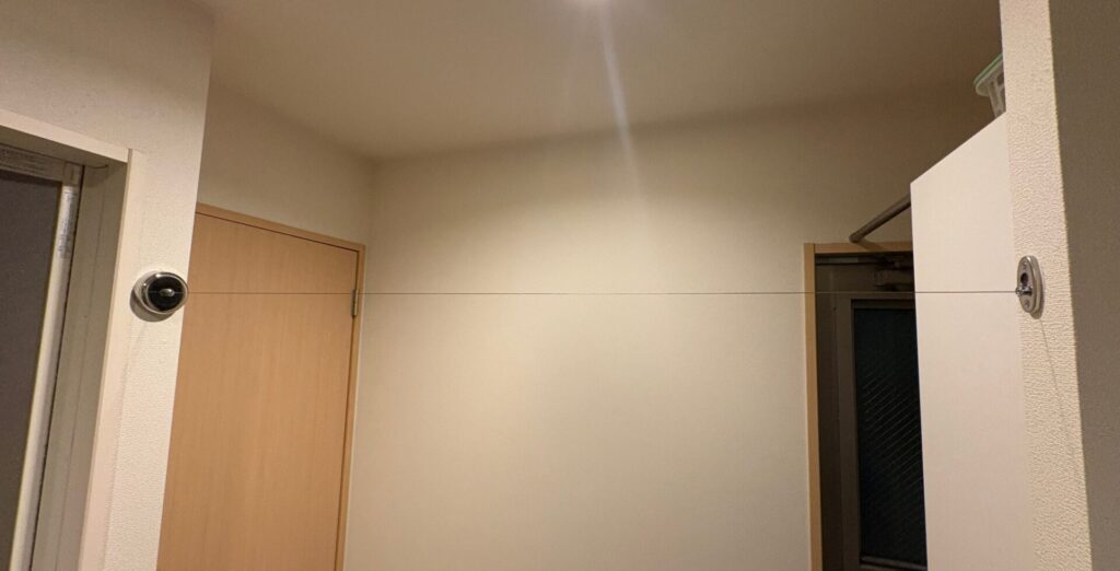 洗濯ワイヤー取り付け完了