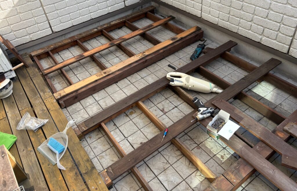 ウッドデッキ基礎修繕