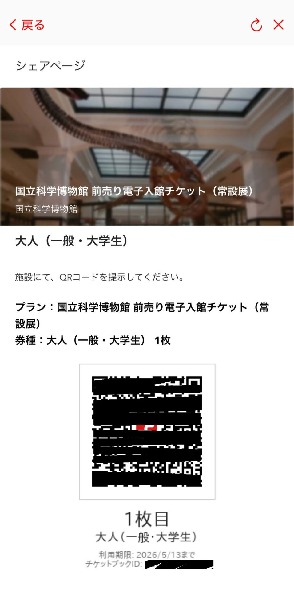 アソビューで電子チケット